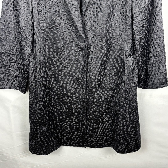 Eileen Fisher Embroidery Silk Long Jacket Sz PS Evening Formal Luxury Minimalist - Picture 3 of 12